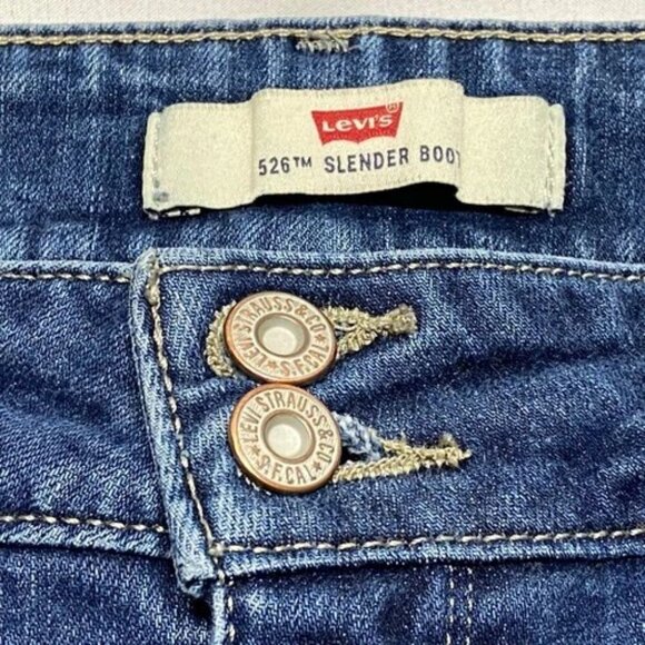 Levi's 526 Slender Bootcut Jeans Women's 12 31x32 Blue Denim Flap Pockets GUC - Picture 9 of 11